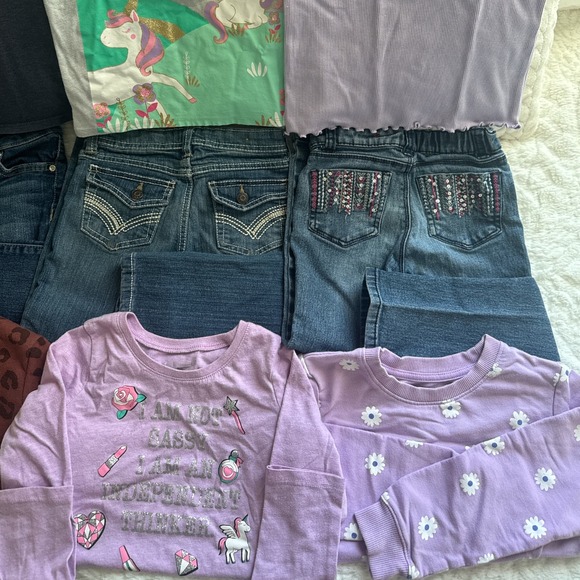 Girls Lot Size 5T Unicorn Jeans Tops Sweatshirt Bundle Cat & Jack Jumping Beans - Picture 3 of 10